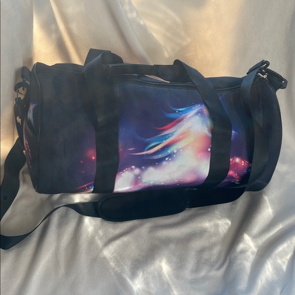 Black and Purple Unicorn Small Duffle Bag - Picture 1 of 9